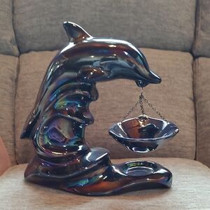 Iridescent Dolphin Incense Holder